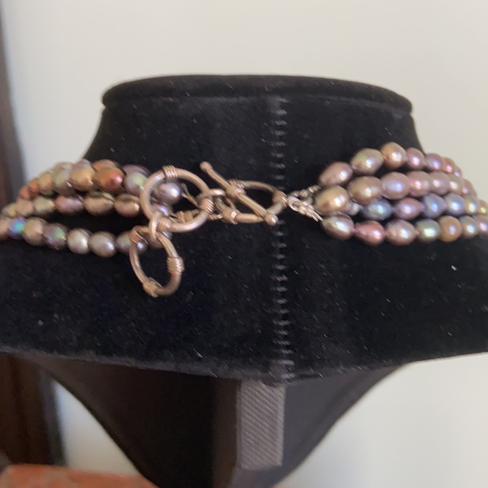 Purple MultiColor Beaded Vintage 4 Strand Necklace - Picture 4 of 5